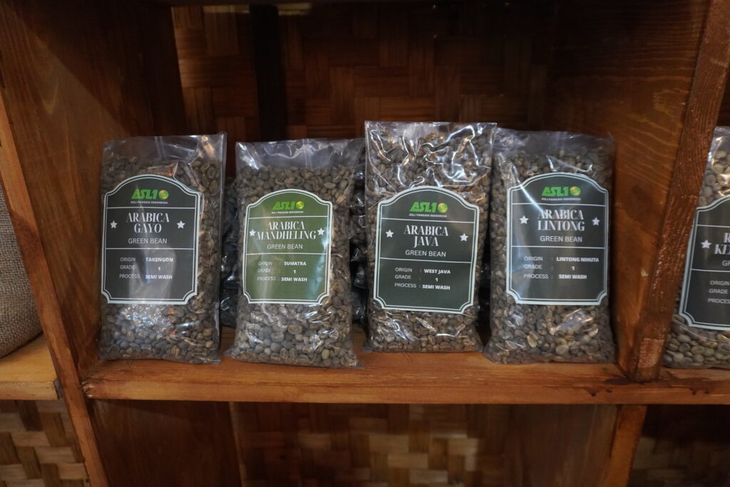 ASLI Group booth at Trade Expo Indonesia 2025 - Coffee Beans Rack